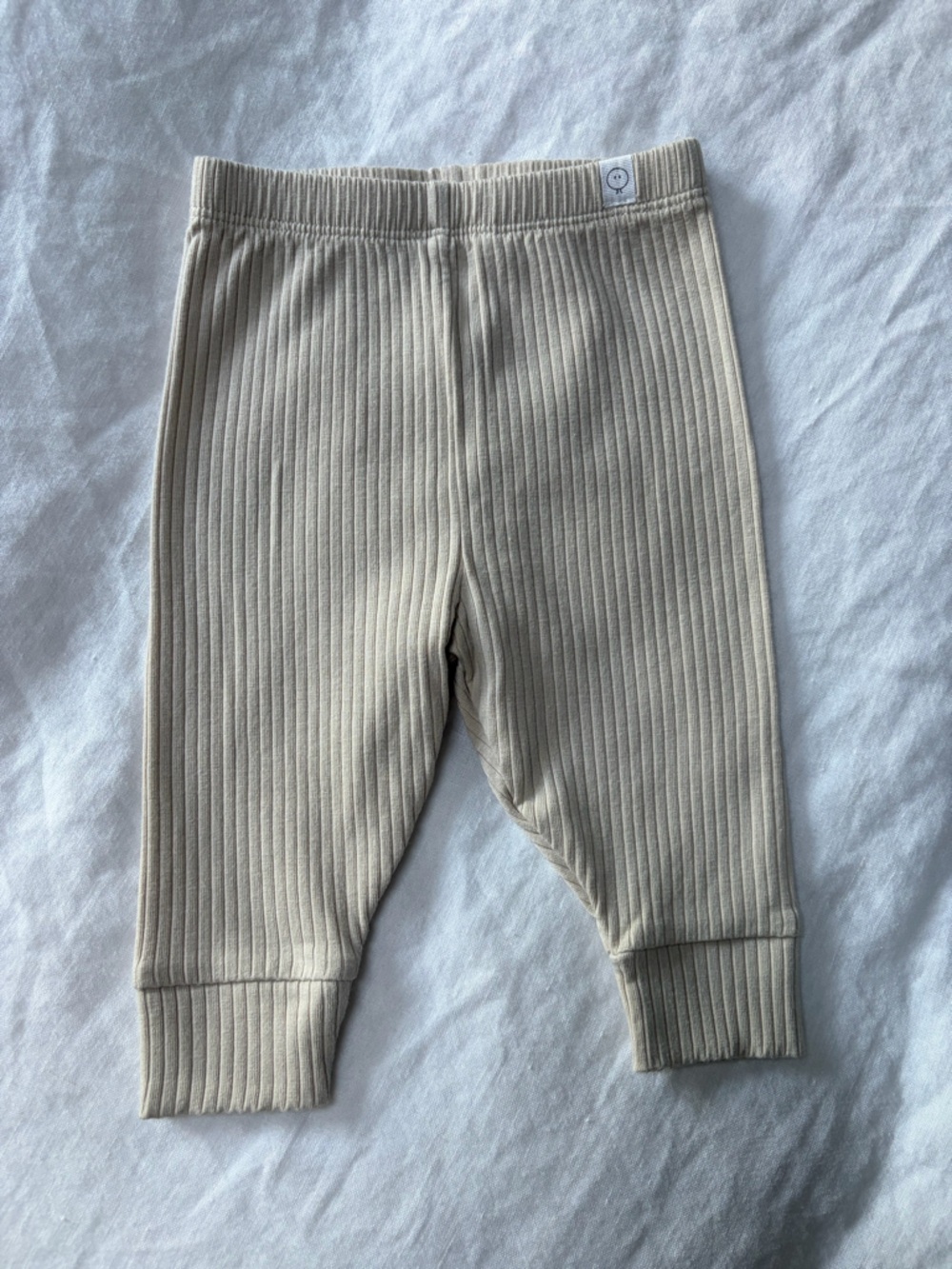 Baby Mori Ribbed Leggings in Ecru
